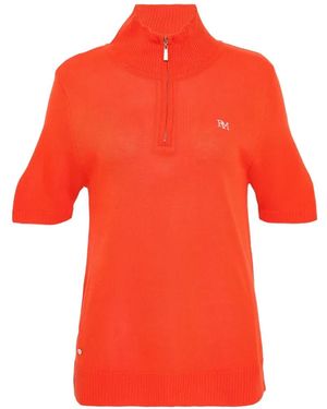 Rally Movement Half-Zip Short-Sleeve Polo Top - Red