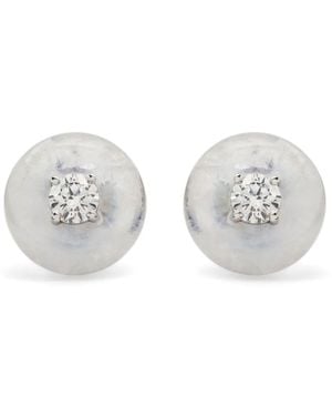 Fernando Jorge 18Kt Orbit Moonstone Diamond Earrings - White