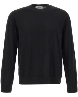 Laneus Ribbed-Trim Merino Wool Sweater - Black