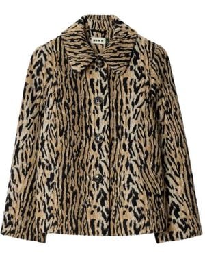 RIXO London Tommie Leopard-Print Single-Breasted Jacket - Brown