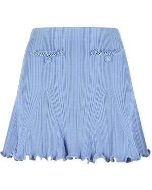 Self-Portrait Ausgestellter Minirock - Blau