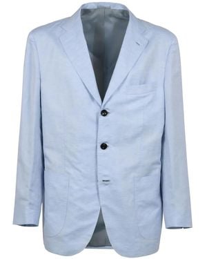 Kiton Cotton-Linen Blazer - Blue