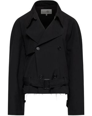 MM6 by Maison Margiela Belted Wool Blend Jacket - Black