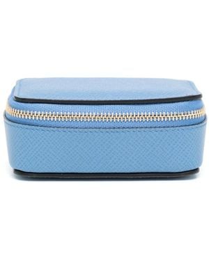 Smythson Leather Travel Pouch - Blue