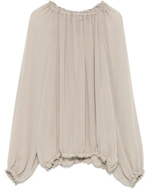 Blanca Vita Blusa con ribete de volantes - Neutro