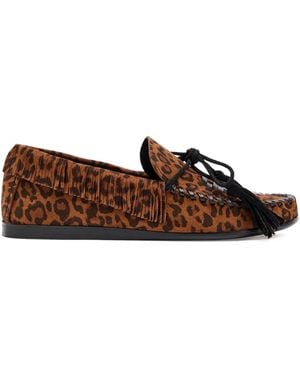 Isabel Marant Fitza leopard-print loafers - Braun