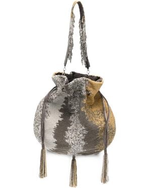 SLO_HAND_MADE Borsa A Secchiello Con Perline - Metallizzato