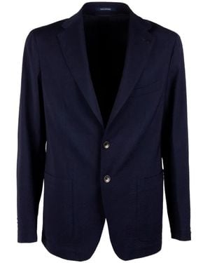 Tagliatore Dakar Seersucker Blazer - Blue
