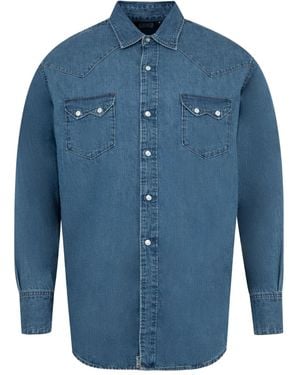 Orslow Western-Yoke Denim Shirt - Blue
