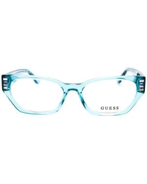 Guess Crystal-Embellished Cat-Eye Glasses - Blue