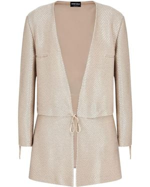 Giorgio Armani Jacke Aus Raffiabast-Jacquard - Natur