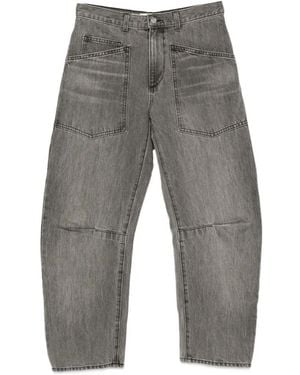 Nili Lotan Faded Patch-Pocket Jeans - Grey