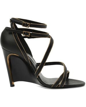 Lanvin Bead-Embellished Wedge Court Shoes - Black
