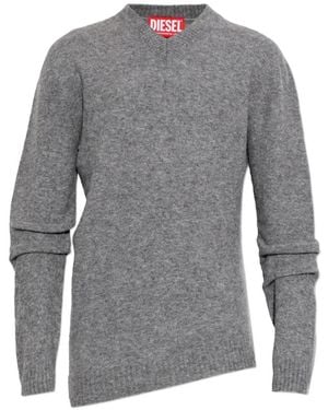 DIESEL V-Neck Jumper - Grey