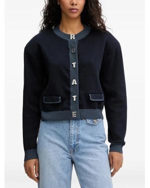 ROTATE BIRGER CHRISTENSEN Cardigan mit Buchstabenverzierung - Schwarz