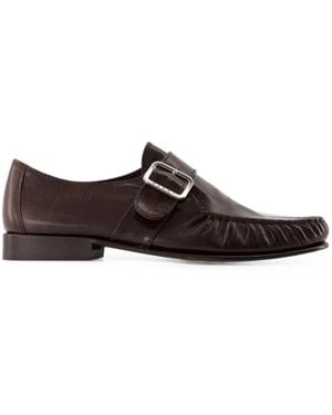 Marni Eel-Effect Leather Wallabee Shoes - White