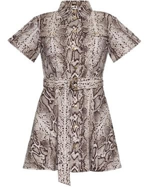 Cara Cara Walter Minikleid Mit Schlangenprint - Grau