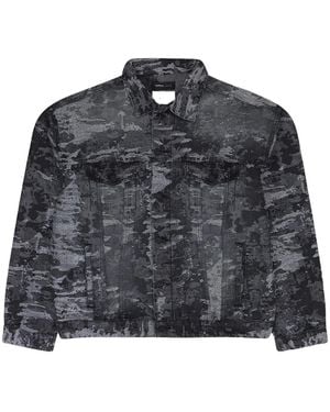 Purple Brand Stadium Denim Jack Met Jacquard - Zwart