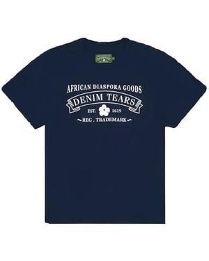 DENIM TEARS African Diaspora Goods T-Shirt - Blauw