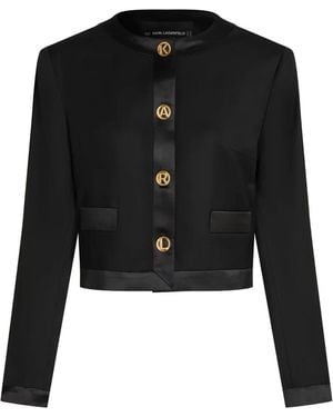 KARL LAGERFELD Button-Fastening Jacket - Black