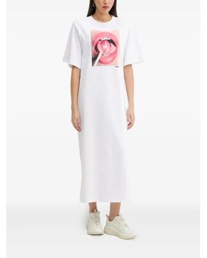 Fiorucci Lollipop-Print T-Shirt Maxi Dress - White
