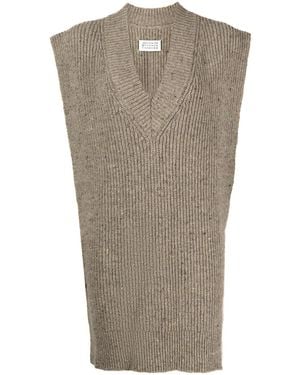 Maison Margiela Gestricktes Intarsien-Top - Grau