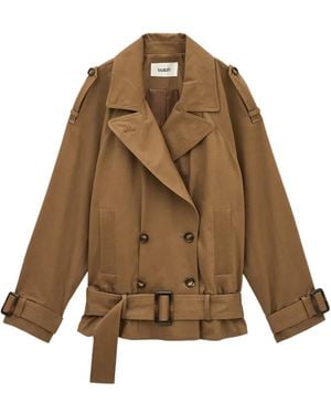 Ba&sh Winnie Belted Double-Breasted Trench Coat - Natural