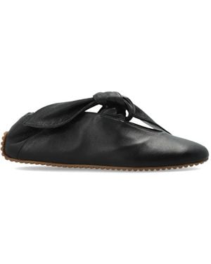 Odissi Tess Knotted Leather Trainers - Black