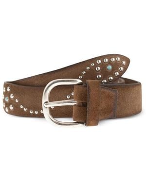 Alberto Luti Studded Buckle Belt - Brown