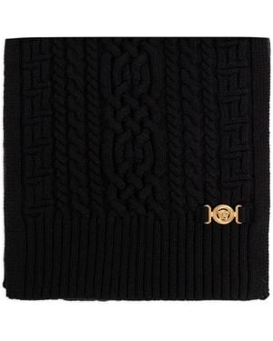 Versace Wool Knit Scarf - Black