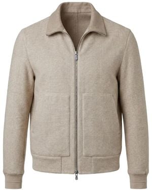 Brunello Cucinelli Prince Of Wales Check Cashmere Jacket - Grey