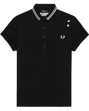 Fred Perry Poloshirt Mit Herzmotiv - Schwarz