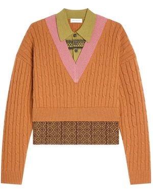 Dries Van Noten Layered Wool Jumper - Orange