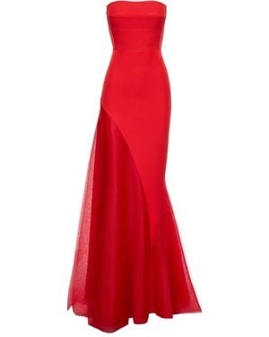 V:PM ATELIER Schulterfreies Kleid - Rot