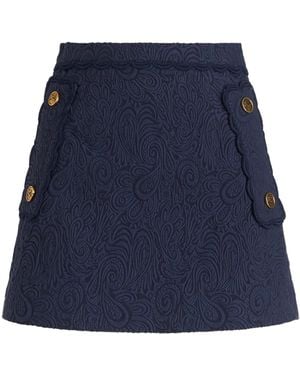 Etro Paisley-Jacquard A-Line Miniskirt - Blue