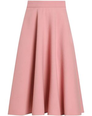 Dolce & Gabbana Woollen Midi Circle Skirt - Pink