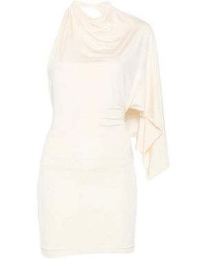 AYA MUSE Elena Cape-Detail Mini Dress - White