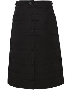 BONBOM Multiple-Waistband Midi Skirt - Black