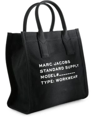 Marc Jacobs Medium Logo-Print Cotton Tote Bag - Black