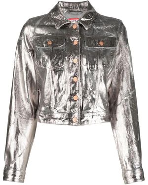 DIESEL Cropped Metallic Jacket - Black