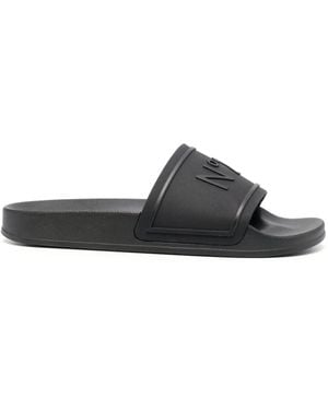 N°21 Claquettes à logo embossé - Noir