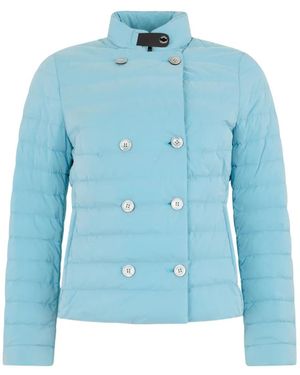 Moorer Button Padded Jacket - Blue