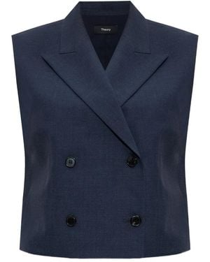 Theory Double-Breasted Gilet - Blue