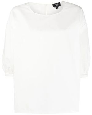 A.P.C. Georgia Openwork Cotton Blouse - White
