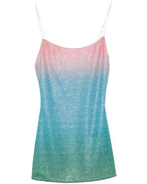 Oséree Lumière Lurex-Knit Mini Dress - Blue