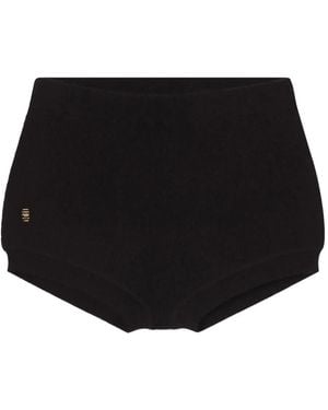 ÉTERNE High-Waist Geribbelde Shorts - Zwart