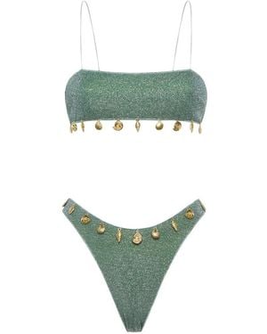 Oséree Bikini A Fascia Lumiere Con Ciondolo - Verde