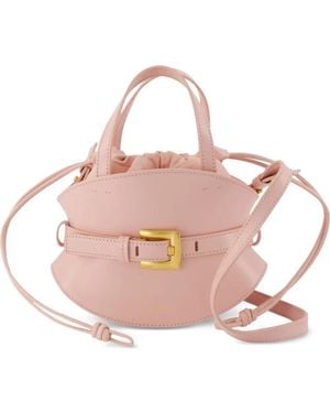Balmain Mini Shuffle Buckled Leather Tote Bag - Pink