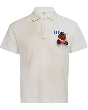 Doublet Bear-Appliqué Polo Shirt - White