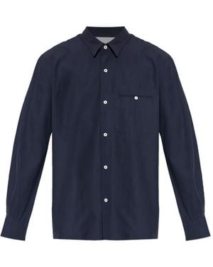 Officine Generale Button-Fastening Chest-Pocket Shirt - Blue